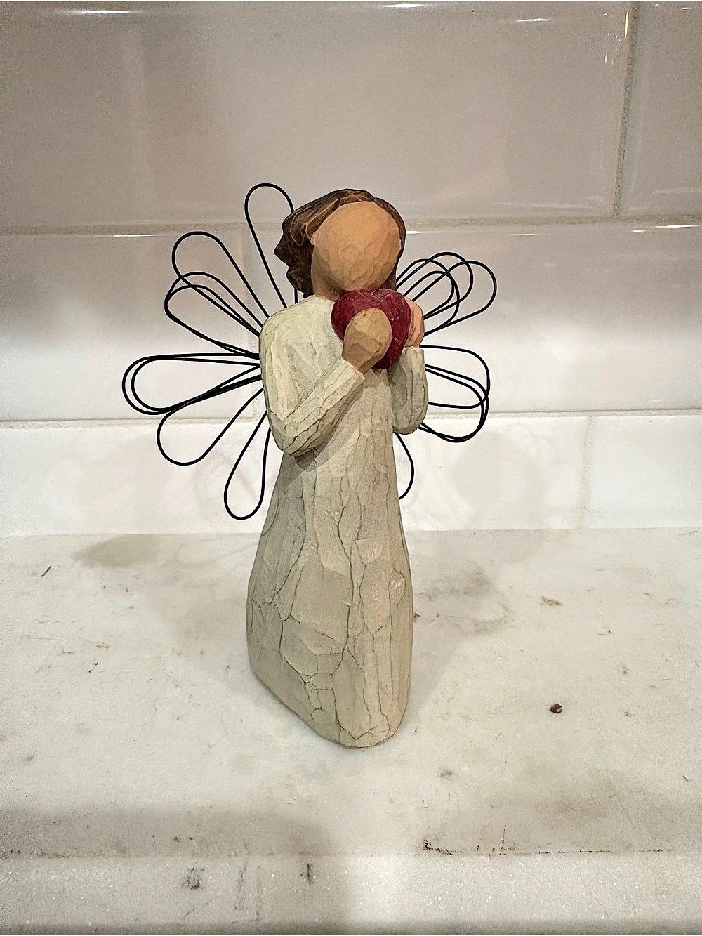 Willow Tree Angel of the Heart Figurine Cream & Brown